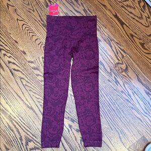 SPANX cropped Leggings in Floral Burgundy